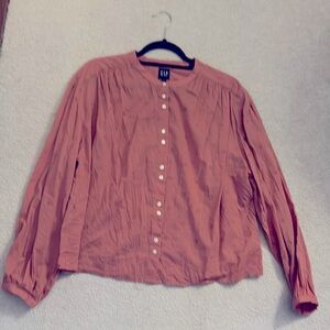 GAP trendy long sleeve pink/coral top size large